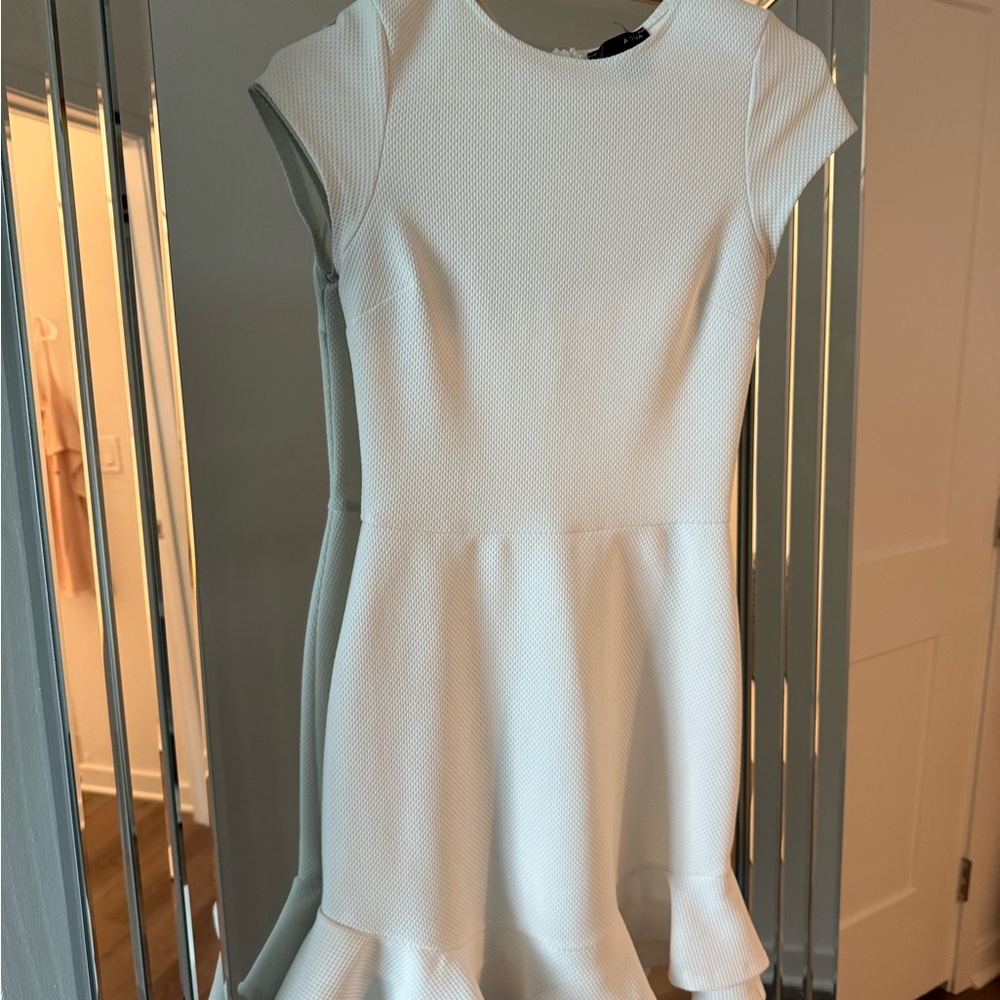 Aqua White Textured Midi Dress